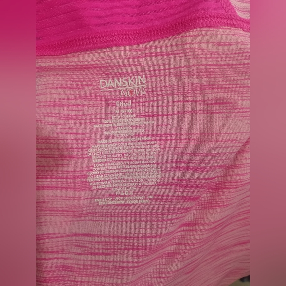 Danskin now women's neon flouresent hot pink tank top with cute back - Picture 3 of 3